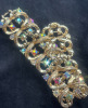 CORO Vintage AB Rhinestone Lacy Chain Link Bracelet Signed - 5