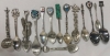 14 Assorted Souvenir Pewter Spoon Collection In Great Pre Owned Condition