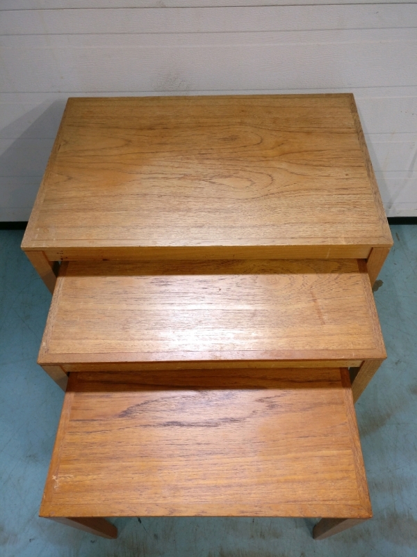 3 MCM M&oslash;bler Teak Nesting Tables - Made in Denmark
