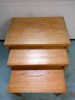 3 MCM M&oslash;bler Teak Nesting Tables - Made in Denmark