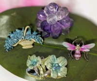 Vintage to Modern 3 Brooches, 1 Scarf Ring | 1" - 1.5" Long