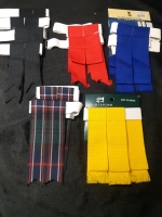 13 Kilt/ Sock Flashes Assorted Colours In Good Condition 5"-6" Long