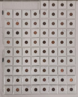 1956 - 1958 USA Lincoln Penny Lot . 76 Pennies in 2×2 Coin Holders