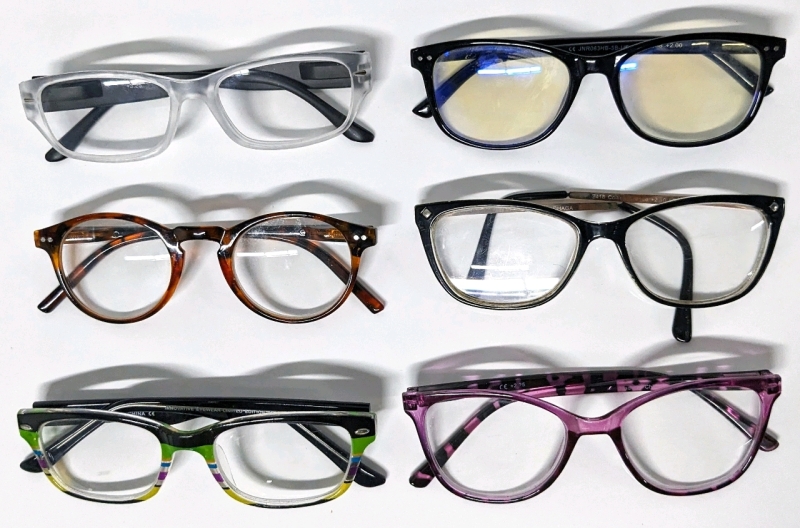 6 Pairs of Cheater / Reading Glasses | Various Makers and Strengths (+1.25 to +325)