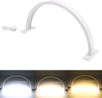 New - LED 3-Setting Half Moon Light, White Half Moon Desk Lamp Stable Bases