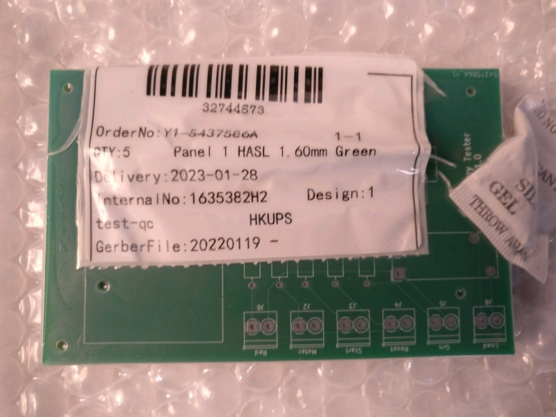 5 New JLC PCB Panels 1 HASL 1.6mm green
