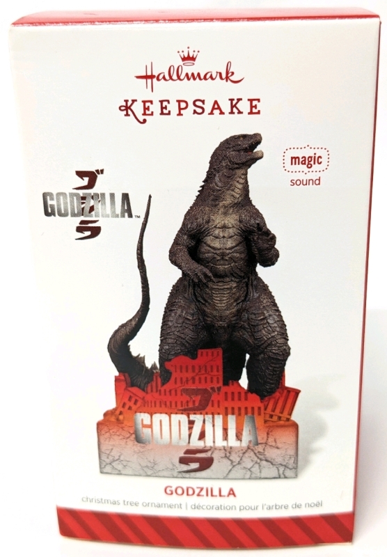 New GODZILLA Hallmark Christmas Tree Ornament with Magic Sound | Box Measures 3" x 3" x 5"