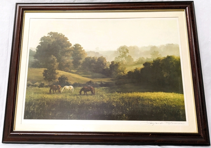 Vintage Signed Langord Munroe "Lazy Afternoon" Framed Lithograph by The Franklin Mint | 24.4" x 18.35" | with Certificate of Authenticity