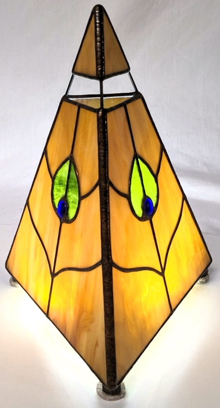 Vintage Stained Glass / Slag Glass Table Lamp Base Shade | 7.5" x 9.75 Tall