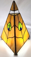 Vintage Stained Glass / Slag Glass Table Lamp Base Shade | 7.5" x 9.75 Tall