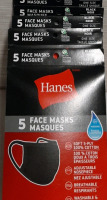 6 New Packages of Hanes Face Masks 5 in each package