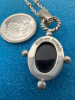 925 Sterling Italy Fancy twist Chian 925 Black Onyx Pendant - 2