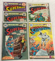 5 Superman DC Comics Issue #282, 283, 283, 285 & 286 1970’s Bronze Age Vintage Bagged and Boarded