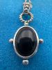 925 Sterling Italy Fancy twist Chian 925 Black Onyx Pendant - 5