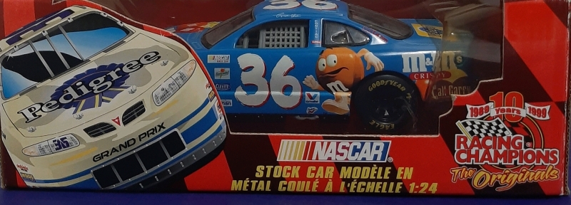 Vintage Ernie Irvan #36 M&M's 1999 Stock Car Pontiac Grand Prix by Racing Champions 1:24