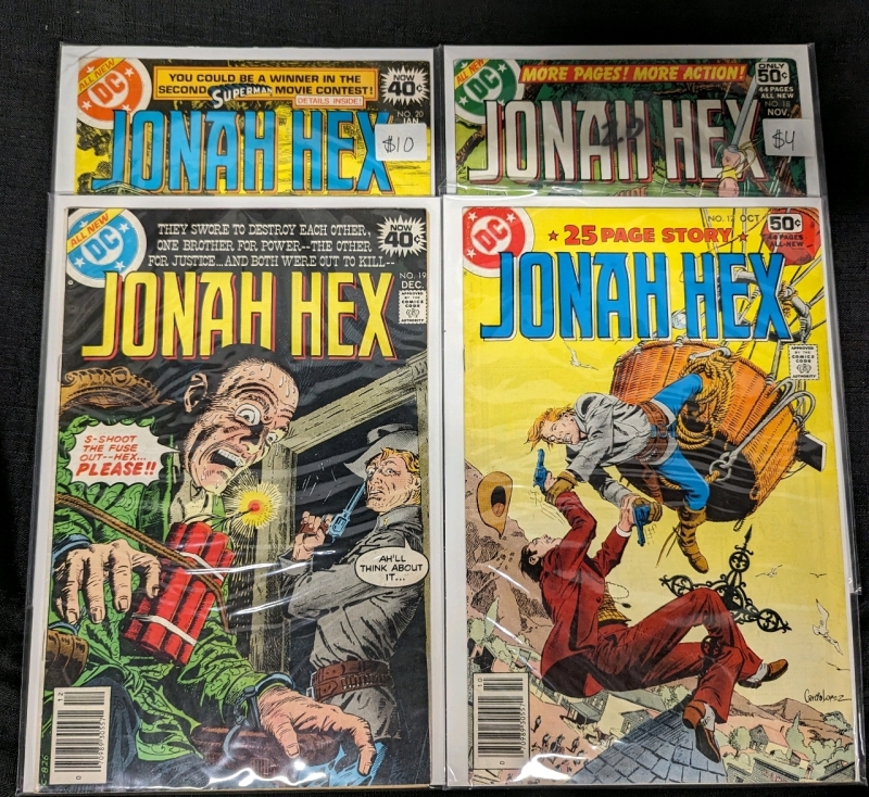 4 Vintage DC Jonah Hex Comic. Issues 17-20 from the Bronze Age of Comics