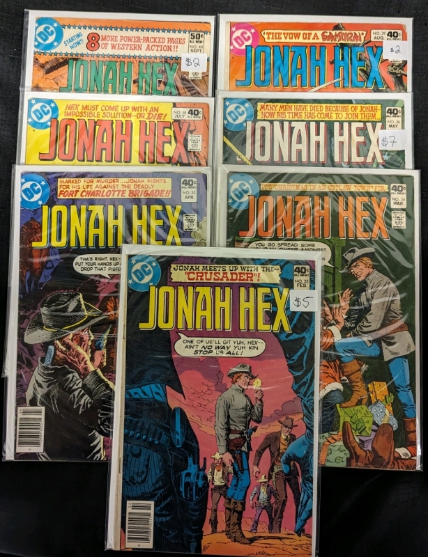 7 Vintage DC Jonah Hex Comic. Issues Between 33 - 40 from the Bronze Age of Comics