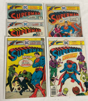 5 Superman DC Comics Issue #295, 296, 297, 298 & 299 Straight Run 1970’s Bronze Age Vintage Bagged and Boarded