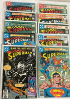 10 Superman DC Comics Issue #349, 350, 351, 352, 353, 354, 355, 356, 357 & 358 Straight Run Bronze Age Vintage Bagged and Boarded