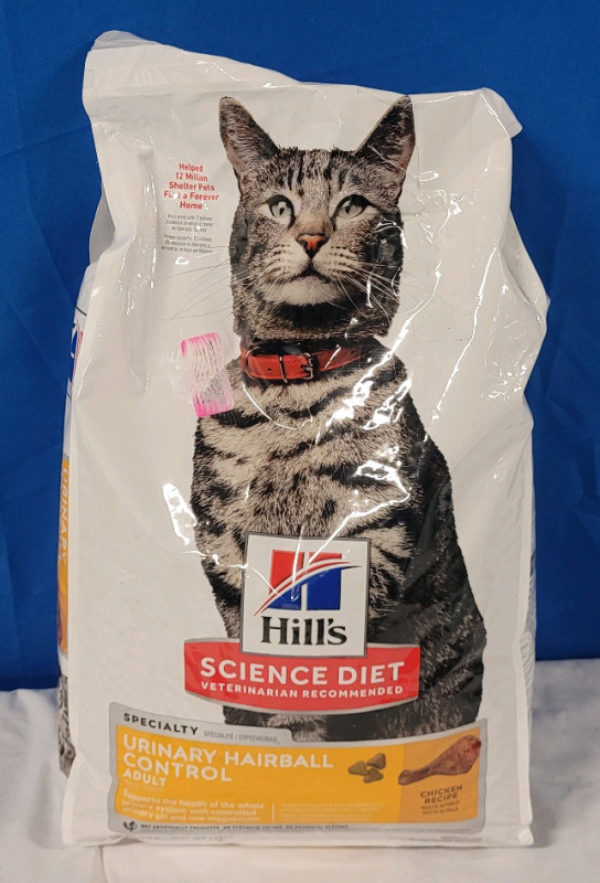 Hill's Science Diet Adult Urinary Hairball Control Dry Cat Food , 15lbs Bag . Open Bag Amazon Return , Tear Top Back