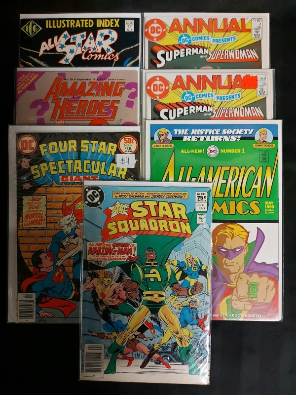 7 Vintage DC Comics All-Star Squadron, Justice Society And More!