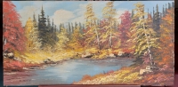 Vintage Oil On Canvas No Frame Signed By Artist E. Horthy 40"x20"x1"