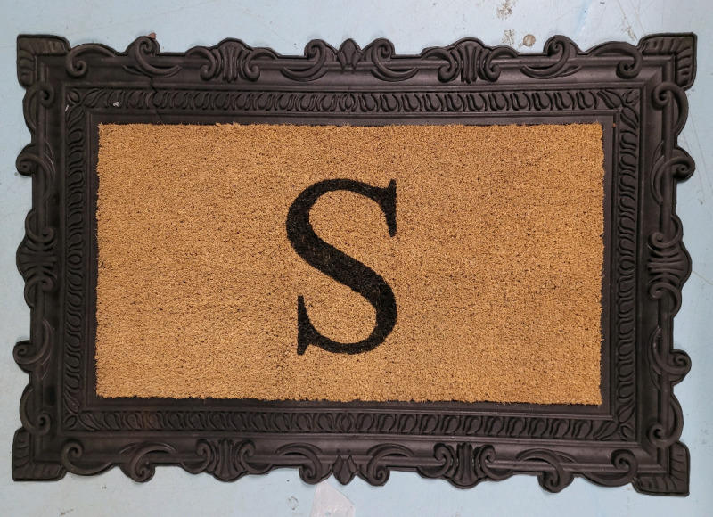 New - Monogram Letter S Outdoor Non-Slip Outdoor Door Mat . Measures 36"&times;24"