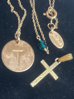 Nashelle Signed Gold Filled Coin Necklace Gold Filled Cross