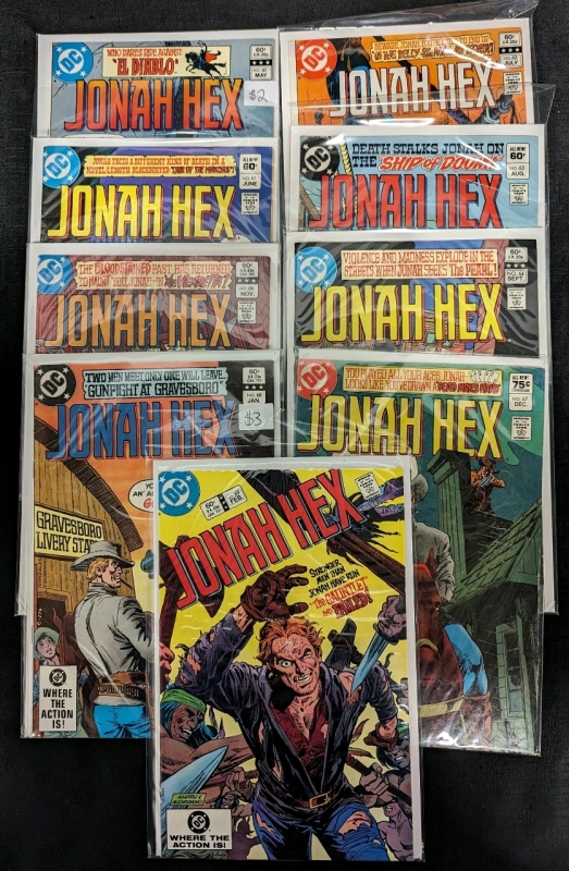 9 Vintage DC Jonah Hex Comic. Issues Between 60-69 from the Bronze Age of Comics.