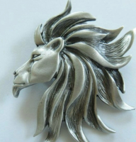 JJ Jonette King of the Jungle Lion Head Brooch