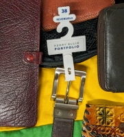 Size 38 Perry Ellis Portfolio Reversible Belt, Lockable Leather Folio, Drawstring Bag, Fifth Avenue Collection Mesh Bucket & Leather Purses, Pouches & More