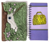 2 As-New Journals | Unicorns: The Journal with 3D Cover (5.5" x 8.5" x 1.5") & Studio 18 Spiral-Bound Journal (4" x 8.5" x 0.5")