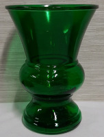 Vintage Forest Green Glass Urn Shaped Vase 10" Tall