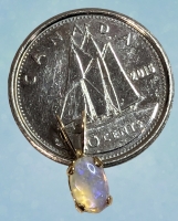 Delicate Dainty 14K Gold & Opal Pendant | 1cm Long