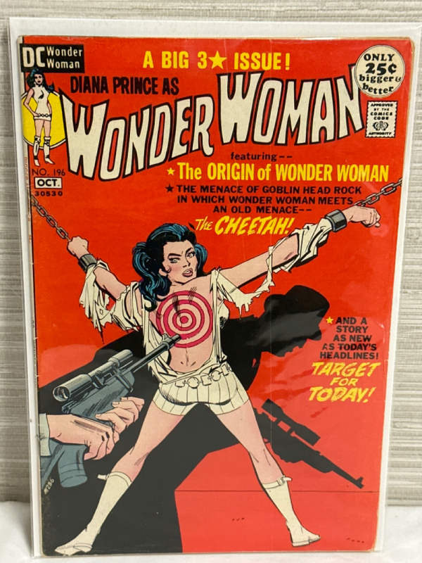 Wonder Woman #196 DC Comics Bondage Cover 1971 Bronze Age Vintage Bagged and Boarded