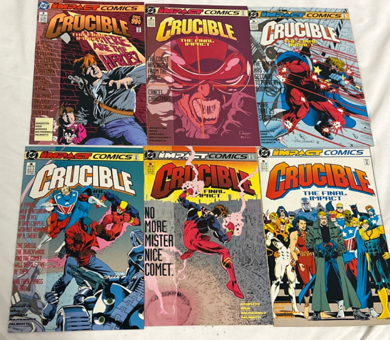 6 Vintage Crucible the Final Impact #1-6 Straigjt Run DC / Impact Comics 1993