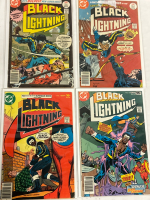 4 Vintage Black Lightning DC Comics Issues #1, 2, 4 & 10 Bagged and Boarded