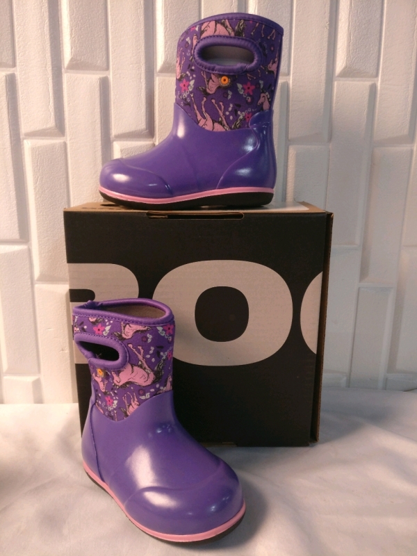 New Bogs Kids Classic Unicorn Winter Rubber Boots - 8 - EUR24