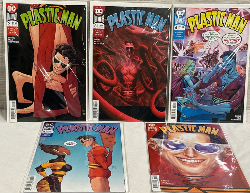 5 DC Universe Plastic Man DC Comics #2-6 Straight Run 5 of 6 Issues of Mini Series Bagged and Boarded