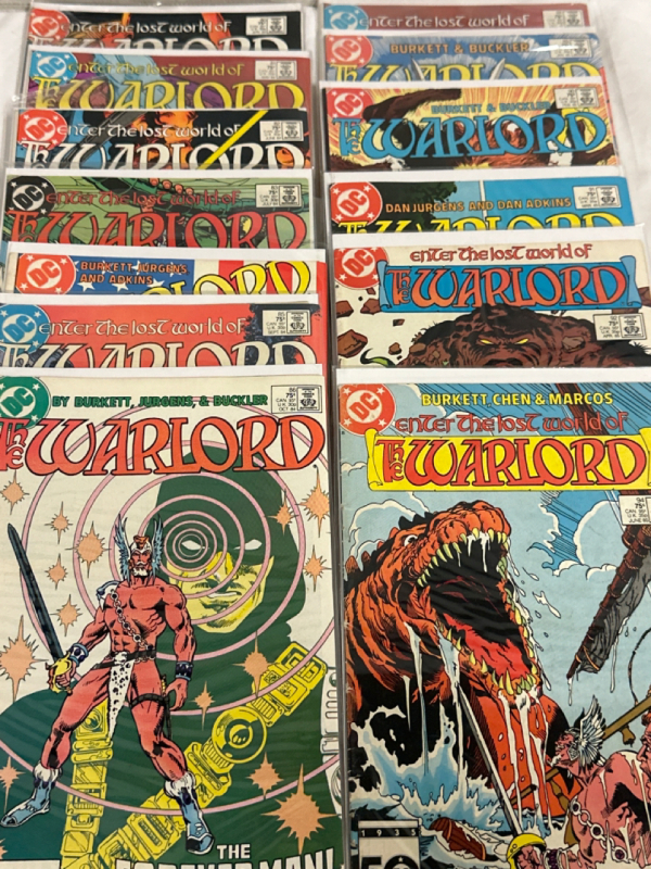 13 Vintage The Warlord DC Comics Issues #80, 81, 82, 83, 84, 85, 86, 88, 89, 90, 91, 92 & 94 Bagged and Boarded