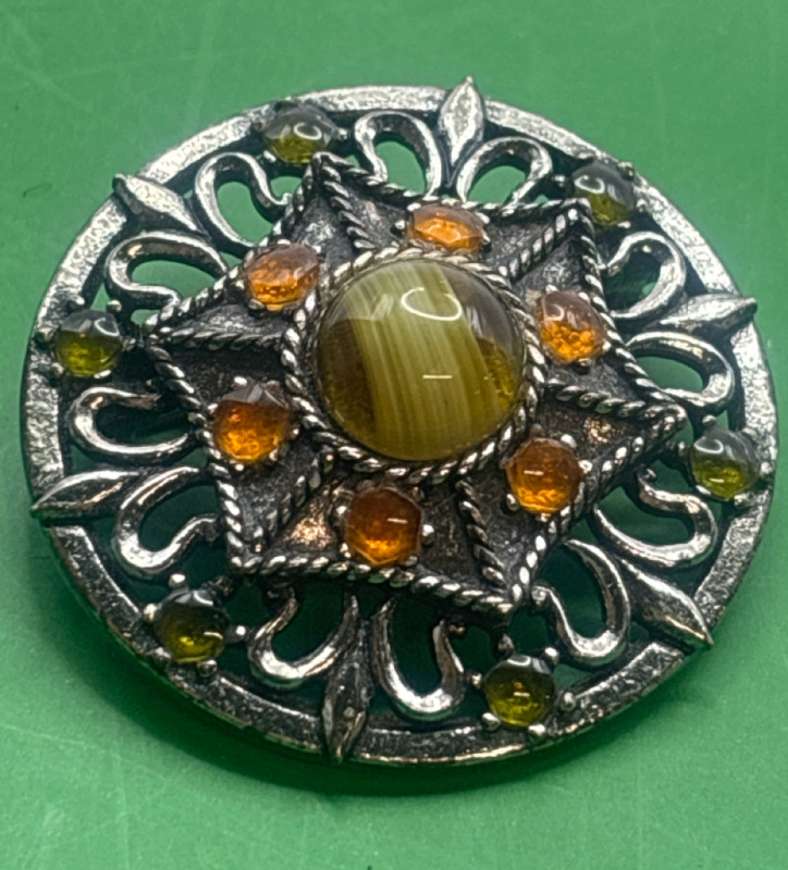 Vintage Miracle Signed Celtic Brooch