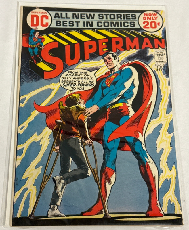 Superman #254 DC Comics Neil Adams Cover 1970’s Bronze Age Vintage Bagged and Boarded