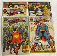 5 Superman DC Comics Issue #234, 235, 237, 238 & 240 1970’s Bronze Age Vintage Bagged and Boarded