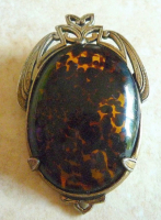 MIRACLE Celtic Tortoiseshell Brooch / Pendant Britain Signed