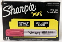 12 New Sharpie Pro King Size Red Markers.