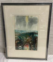 Osvald Timmas “ Rocks of Porsanger Fjord” Signed Watercolour Vintage Merton Gallery Toronto Sale Frame 31.5” x 24.5” Watercolour 19.5” x 12.75”