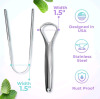 3 New Packs of Stainless Steel Tongue Scrapers - Each Pack Includes 2 Scrapers with Case (6 total) - 4