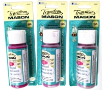 3 New TRANSFORM MASON Translucent MAGENTA Enamel Glass Paint for Glass, Glazed Ceramics & Most Smooth Surfaces (59ml ea)