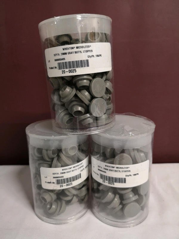 300 New Wheaton Microliter 20MM Butyl Stoppers