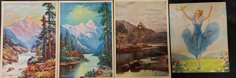 Vintage W.M. Thompson Prints #851, #852, #854 And Vintage Jules Erbit Springtime Is Swingtime Print